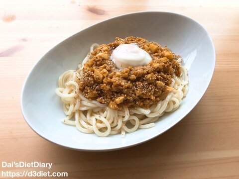 たけのこと大豆ミートでジャージャーうどん